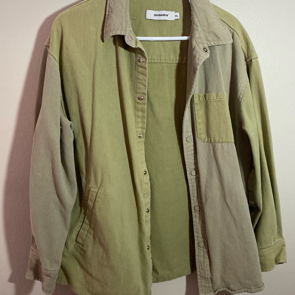 Jean multi tone green jacket